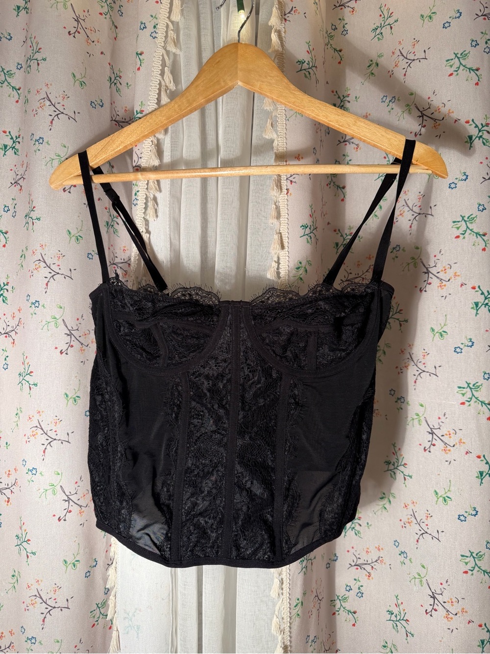 Black Lace Bustier Corset Top